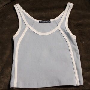 Brandy Melville Powder Blue Tank with White Contrast Trim